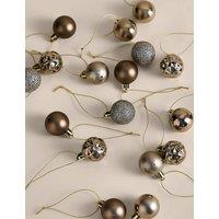 M&S 49 Pack Mini Shatterproof Baubles Gold