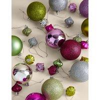 M&S 80 Pack Mix Shatterproof Baubles Multi