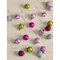 M&S 49 Pack Mini Shatterproof Baubles Multi