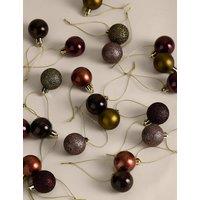 M&S 49 Pack Mini Shatterproof Baubles Brown Mix