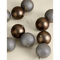 M&S 10 Pack Oversized Shatterproof Baubles Gold