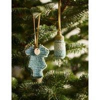 M&S 2 Pack Beaded Born in 2026 New Baby Decorations Ivory