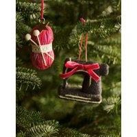 M&S Set of 2 Felt Sewing Machine Decorations Multi