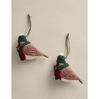 M&S 2 Pack Felt Robin Hanging Decorations Multi