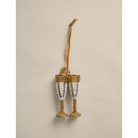 M&S Beaded Appliqu Hanging Engagement Decoration Gold Mix
