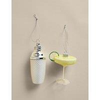 M&S 2 Pack Glass Hanging Cocktail Decorations Multi