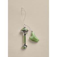 M&S 2 Pack Glass Face Roller and Gua Sha Decoration Green Mix