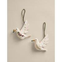 M&S Set of 2 Felt Hanging Turtle Doves White Mix