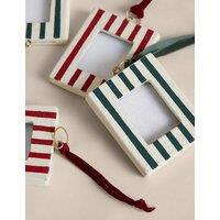 M&S 4 Pack Paper Hanging Striped Photo Frame Decorations Multi