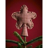 M&S Gingham Bow Tree Topper Red Mix