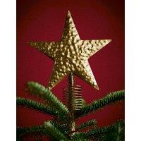 M&S Gold Metal Star Tree Topper Antique Brass