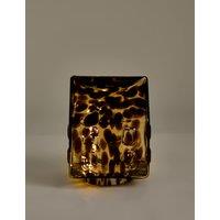 M&S Confetti Glass Light Up House Decoration Brown Mix