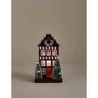 M&S Light Up Wood House Room Decoration Red Mix