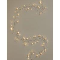 M&S 100 LED Warm White Pearl Battery Lights White