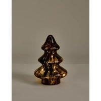 M&S Confetti Glass Light Up Tree Decoration Brown Mix