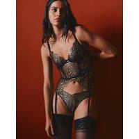 M&S x Coco de Mer Enigma Embroidery Basque A-D Black
