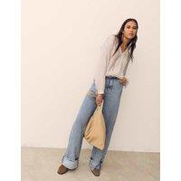 Per Una Textured V-Neck Blouse Soft Pink