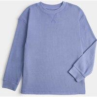 M&S Waffle Crew Neck Pyjama Top (6-16 Yrs) Blue