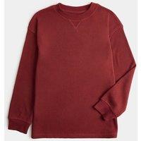 M&S Waffle Crew Neck Pyjama Top (6-16 Yrs) Red
