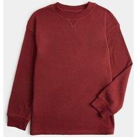 M&S Waffle Crew Neck Pyjama Top (6-16 Yrs) Red