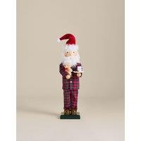 M&S Father Christmas in PJs Decoration Red Mix