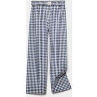 M&S Pure Cotton Checked Woven Pyjama Bottoms (6-16 Yrs) Blue