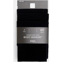 M&S 3 Pack Body Sensor Knee High Socks Black