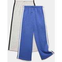 M&S 2 Pack Cotton Rich Pyjama Bottoms (6-16 Yrs) Blue Mix