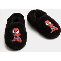 M&S Kids' Spider-Man Slip-on Slippers (4 Small - 2 Large) Black