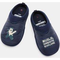 M&S Kids' Minecraft Slippers (10 Small - 7 Large) Dark Blue
