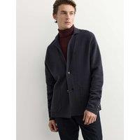JAEGER Pure Merino Wool Knitted Blazer Dark Navy