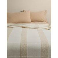 M&S Pure Cotton Woven Boucle Bedspread Linen