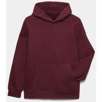 M&S Cotton Rich Hoodie (6-16 Yrs) Burgundy