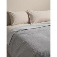 M&S Cotton Rich Gingham Bedspread Charcoal