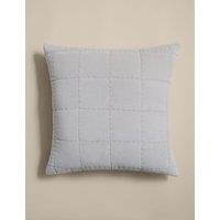 M&S Pure Cotton Velvet Quilted Cushion Dove