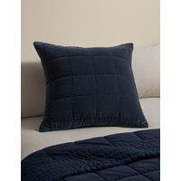 M&S Pure Cotton Velvet Quilted Cushion Navy