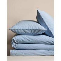 M&S Pure Cotton Striped Seersucker Bedding Set Dusty Blue