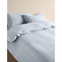 M&S Pure Cotton Striped Seersucker Bedding Set Dusty Blue