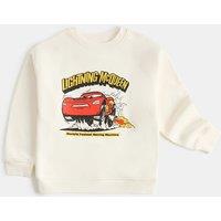 M&S Cotton Rich Disney Cars Sweatshirt (2-8 Yrs) Ecru