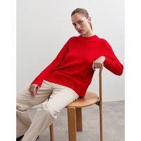 JAEGER Pure Cashmere Crew Neck Relaxed Jumper Red