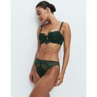 M&S Margot Lace High Leg Knickers Dark Bottle