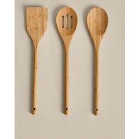 M&S Set of 3 Bamboo Wooden Utensils Wood