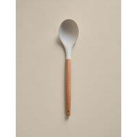 M&S Silicone and Wood Solid Spoon White Mix