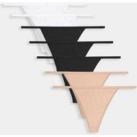 M&S 7 Pack Microfibre G-String Thongs White Mix