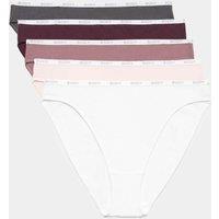 Body by M&S 5pk Cotton Rich Mid Rise High Leg Knickers White Mix