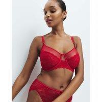 M&S Ida Lace Wired Minimiser Bra C-G Red