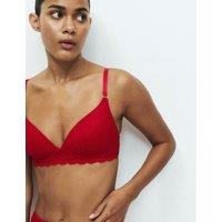 M&S Ida Lace Non Wired Plunge Bra A-E Red
