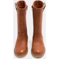 M&S Kids' Faux Leather High Leg Boots (4 Small-6 Large) Tan