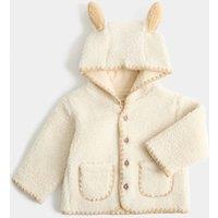 M&S Borg Jacket with Ears (0-12 Mths) Cream