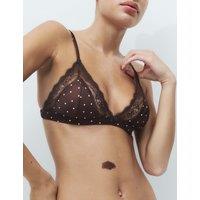 M&S Luna Spot Non Wired Plunge Bralette Dark Brown